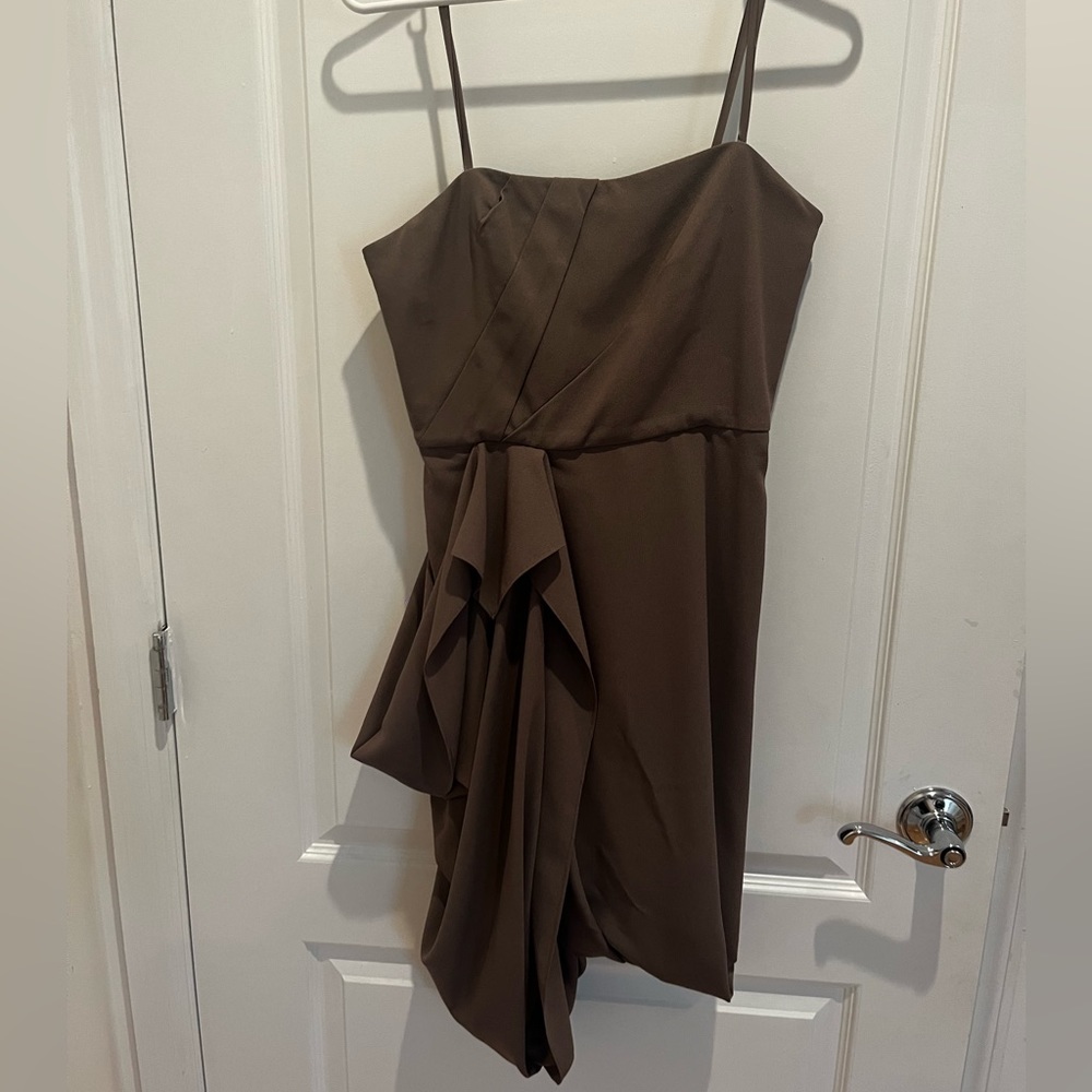 BCBG Brown Asymmetric Dress